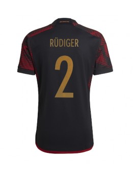 Billige Tyskland Antonio Rudiger #2 Bortedrakt VM 2022 Kortermet